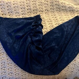 Elegant Navy Blue Floral Skirt